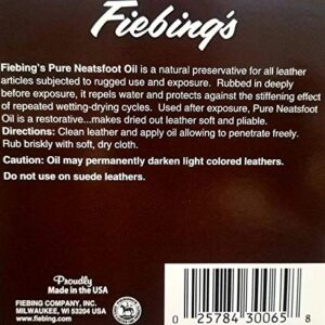 Fiebings - 100% Pure Neatsfoot Oil , Natural Preservative , Various Sizes, 1 Gallon