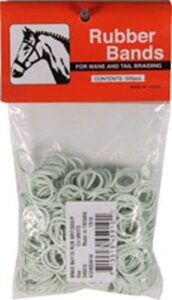 partrade 245910 222729 rubber horse braid bands, white, 5"