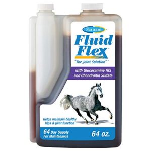 farnam fluidflex liquid joint supplement for horses, helps maintain healthy hip & joint function, 64 ounces, 64 day supply