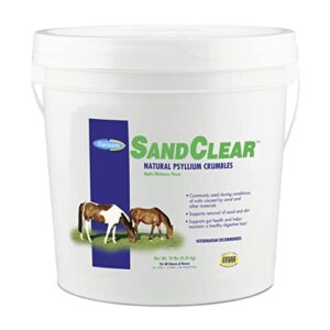 farnam sand clear for horses natural psyllium crumbles, veterinarian recommended to support the removal of sand & dirt from the ventral colon, 10 lbs., 32 scoops