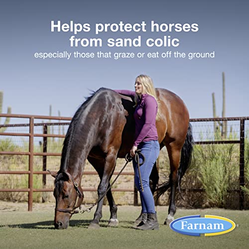 Farnam Sand Clear for Horses Natural Psyllium Crumbles, Veterinarian recommended to support the removal of sand & dirt from the ventral colon, 10 lbs., 32 scoops