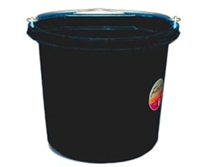 fortiflex flat back feed bucket for dogs/cats and small animals, 24-quart, black