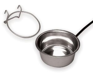 allied stainless steel heated pet bowl with hutch mount, 1-quart