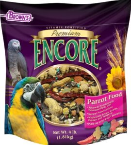 f.m. brown's encore parrot food, 4-pound