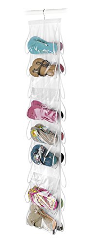 Whitmor White Hanging Shoe File, Clear