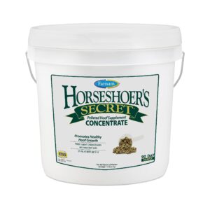 farnam horseshoer's secret pelleted hoof supplements concentrate, economic formula with 25 mg. of biotin per 2 ounce serving, 11.25 lb, 90 day supply