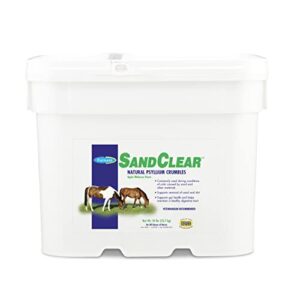 farnam sand clear for horses natural psyllium crumbles, veterinarian recommended to support the removal of sand & dirt from the ventral colon, 50 lbs., 160 scoops