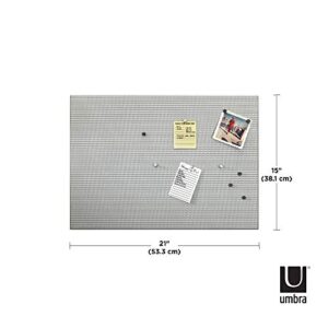 Umbra Bulletboard – Cork Board, Bulletin Board and Magnetic Board for walls – Modern Look with Dual Surface Design – Includes 12 Pushpins and 12 Magnets, 21x15 Inches