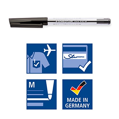STAEDTLER Stick 430 M-9 Ballpoint Pen Medium - Black (Box of 10)