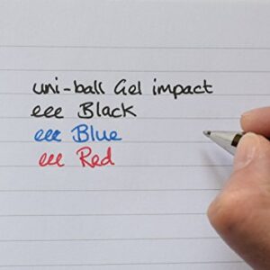 uni-ball 219006000 UM-153S Signo Impact Gel Pens with Rubber Grip, Blue Gel, 1mm Nib (Pack of 12)