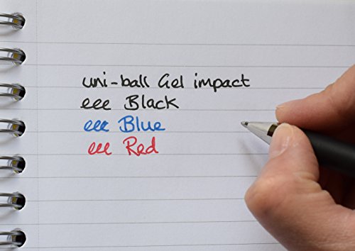 uni-ball 219006000 UM-153S Signo Impact Gel Pens with Rubber Grip, Blue Gel, 1mm Nib (Pack of 12)