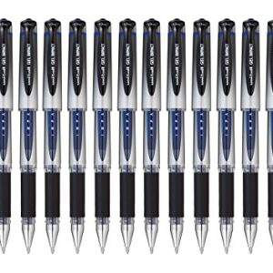 uni-ball 219006000 UM-153S Signo Impact Gel Pens with Rubber Grip, Blue Gel, 1mm Nib (Pack of 12)