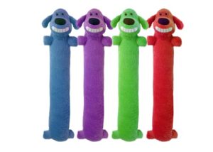 multipet's original loofa jumbo dog toy in assorted colors, 24-inch