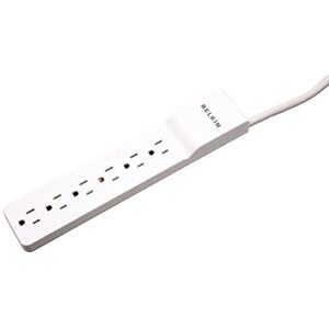 Belkin 6-Outlet Commercial Power Strip Surge Protector with 2.5ft Cord, 555 Joules,White