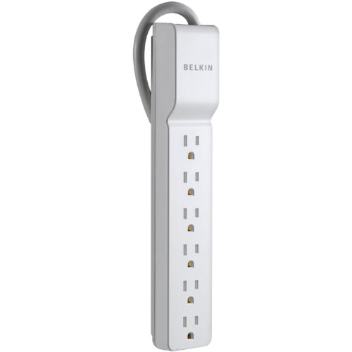 Belkin 6-Outlet Commercial Power Strip Surge Protector with 2.5ft Cord, 555 Joules,White