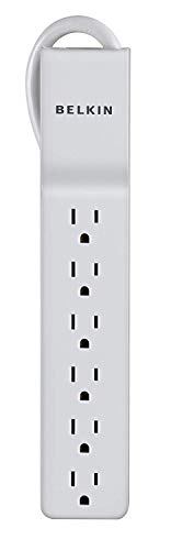 Belkin 6-Outlet Commercial Power Strip Surge Protector with 2.5ft Cord, 555 Joules,White