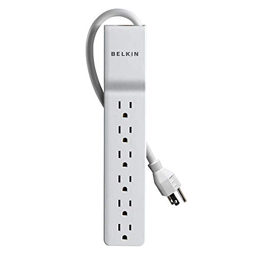 Belkin 6-Outlet Commercial Power Strip Surge Protector with 2.5ft Cord, 555 Joules,White