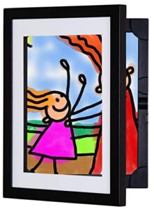 li'l davinci art frames: front-opening, ez store wooden frames that allow you to hold up to 50 items in each! (black, for 8.5 x 11 items)