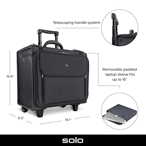 Solo Morgan Rolling Hard Side Catalog and Laptop Case, Black