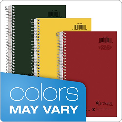 Ampad Notebook 3 Subject with 2 Dividers, College Rule, 6 x 9.5 Inches, Assorted Colors, 150 Sheets Per Notebook, Asst Colors (25-447) Pack of 1