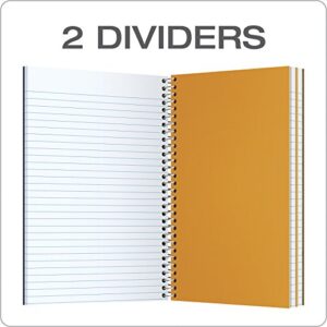 Ampad Notebook 3 Subject with 2 Dividers, College Rule, 6 x 9.5 Inches, Assorted Colors, 150 Sheets Per Notebook, Asst Colors (25-447) Pack of 1