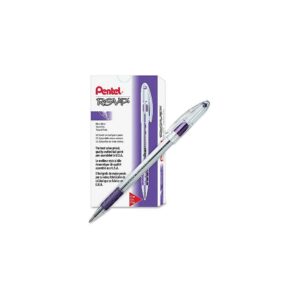 Pentel R.s.v.p. Ballpoint Pen, Stick, Fine 0.7 Mm, Violet Ink, Clear/violet Barrel, Dozen