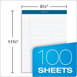 TOPS Docket Writing Pads, 8-1/2" x 11-3/4", Narrow Rule, White Paper, 100 Sheets, 4 Pack (99612)