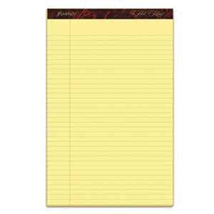 ampad gold fibre writing pads, 8-1/2" x 14", legal rule, canary paper, 50 sheets, 12 pack (20-030r)