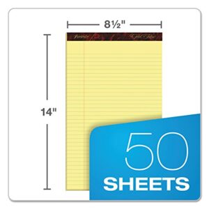 Ampad Gold Fibre Writing Pads, 8-1/2" x 14", Legal Rule, Canary Paper, 50 Sheets, 12 Pack (20-030R)