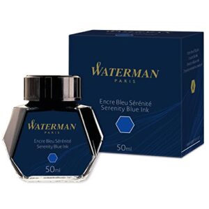 waterman fountain pen serenity blue ink bottle 50ml