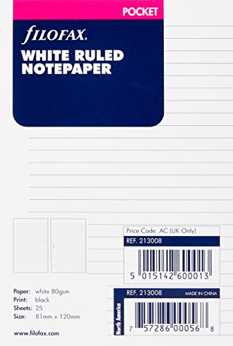 Filofax Pocket Ruled White (B213008)