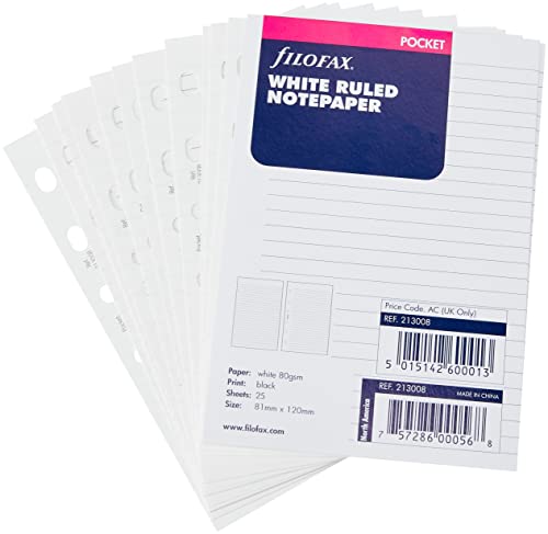 Filofax Pocket Ruled White (B213008)