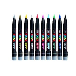 posca 153544849 0.1-10 mm Tip Waterbased Paint Marker - Assorted Colours (Pack of 10)