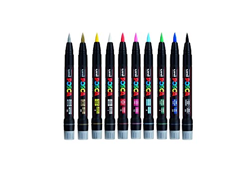 posca 153544849 0.1-10 mm Tip Waterbased Paint Marker - Assorted Colours (Pack of 10)