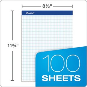 Ampad Evidence Quad Dual-Pad, Quadrille Rule, Letter Size (8.5 x 11.75), White, 100 Sheets per Pad (20-210)