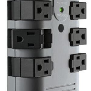 Belkin Power Strip Surge Protector - 6 Rotating AC Multiple Outlets, Flat Pivot Plug - Heavy Duty Wall Outlet Extender for Home, Office, Travel, Computer Desktop & Phone Charging Brick (1,080 Joules)