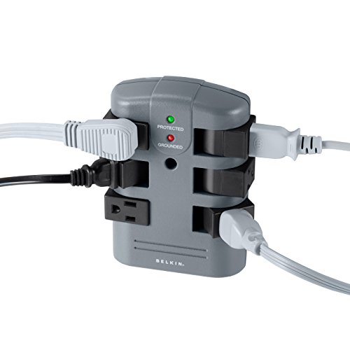 Belkin Power Strip Surge Protector - 6 Rotating AC Multiple Outlets, Flat Pivot Plug - Heavy Duty Wall Outlet Extender for Home, Office, Travel, Computer Desktop & Phone Charging Brick (1,080 Joules)