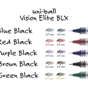 uni-ball Vision Elite BLX Infusion Rollerball Pen Bold Point, 0.8mm, Blue/Black, 4 Pack