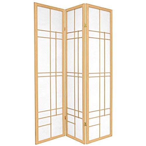 Oriental Furniture 6 ft. Tall Eudes Shoji Screen - Natural - 3 Panels