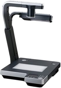 elmo 9417-b p100 digital visual presenter, featuring a 3.5" lcd monitor, flexible arm function, 16x optical zoom and 4x digital zoom, set up size 18" x 20.5" x 23.2", black finish