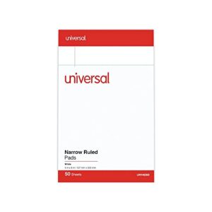 universal 46300 perforated edge writing pad, narrow rule, 5 x 8, white, 50 sheet (pack of 12)