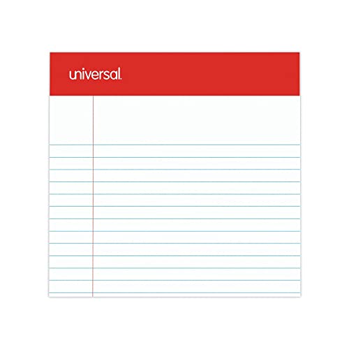 Universal 46300 Perforated Edge Writing Pad, Narrow Rule, 5 x 8, White, 50 Sheet (Pack of 12)