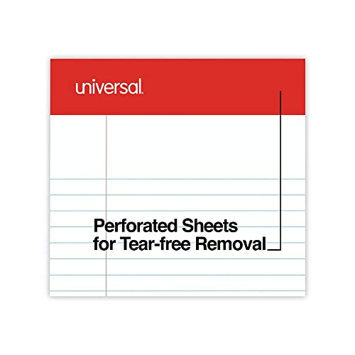 Universal 46300 Perforated Edge Writing Pad, Narrow Rule, 5 x 8, White, 50 Sheet (Pack of 12)