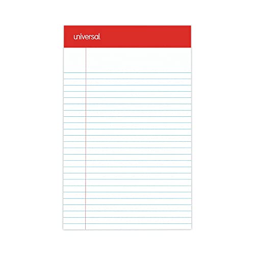 Universal 46300 Perforated Edge Writing Pad, Narrow Rule, 5 x 8, White, 50 Sheet (Pack of 12)