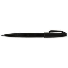 pentel s520a sign pen fine point color marker, bullet tip, 7mm, black barrel/ink, dozen