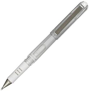 pentel 1.0mm tip hybrid gel grip dx ultra smooth pigment ink pen with chunky barrel - white