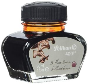 pelikan 4001 bottled ink for fountain pens, brilliant brown, 30ml, 1 each (311902)