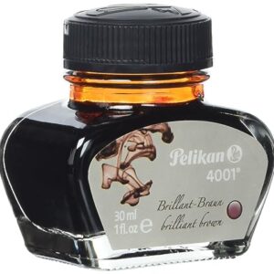 Pelikan 4001 Bottled Ink for Fountain Pens, Brilliant Brown, 30ml, 1 Each (311902)
