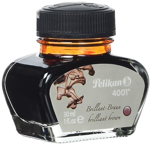 Pelikan 4001 Bottled Ink for Fountain Pens, Brilliant Brown, 30ml, 1 Each (311902)