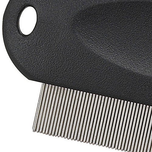 Master Grooming Tools Contoured Grip Flea Combs — Ergonomic Combs for Removing Fleas, Black, 3-inch